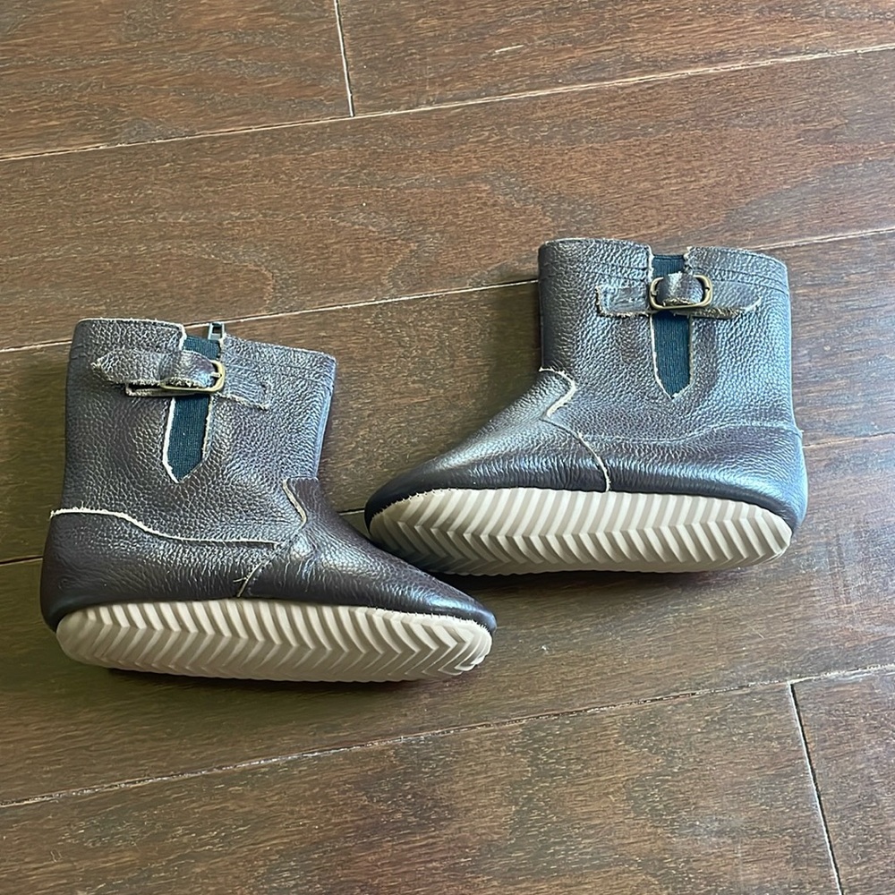 Little love bug leather baby riding boots